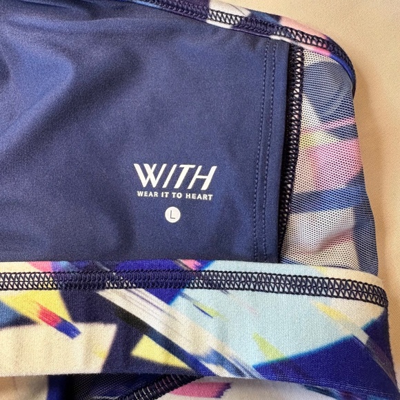 Peloton Sports Bra Pink Blue Geometric Size L - Picture 5 of 5